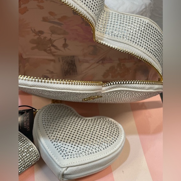 Victoria’s Secret Heart Shape Rhinestone Crossbody Bag BRIDAL ACCESSORIES BUNDLE - Picture 5 of 5